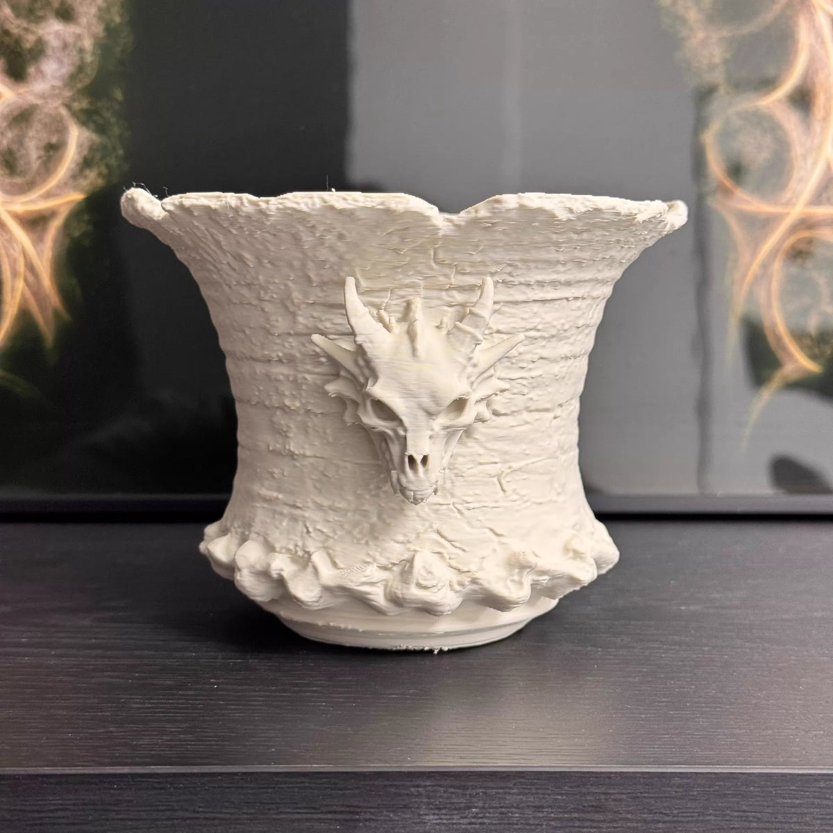 "Wind's Breath" 3D Printed Dragon Planter - Dark Gothic Pot for Agave, Succulents & Caudex Plants (Eco-Friendly PLA) - BotanicalCollector